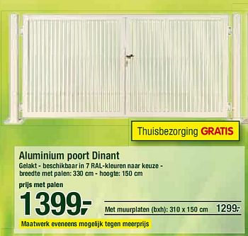 Regelmatig gazon Richtlijnen Huismerk - Makro Aluminium poort Dinant - Promotie bij Makro