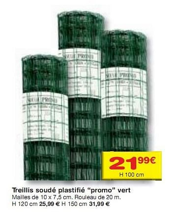 Promotions Treillis soudé plastifié - Produit maison - BricoPlanit - Valide de 10/03/2010 à 29/03/2010 chez BricoPlanit