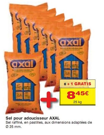 Promotions Sel pour adoucisseur - Axal - Valide de 10/03/2010 à 29/03/2010 chez BricoPlanit