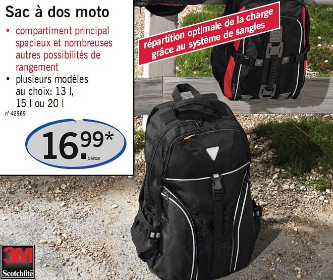 Produit maison Lidl Sac dos moto En promotion chez Lidl