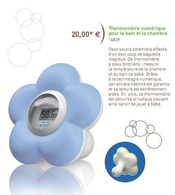 Promotion Premaman Thermometre Numerique Pour Le Bain Et La Chambre Philips Bebe Et Grossesse Valide Jusqua 4 Promobutler