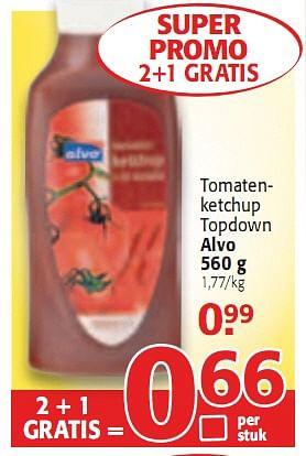 Promoties Tomatenketchup Topdown - Huismerk - Alvo - Geldig van 17/03/2010 tot 30/03/2010 bij Alvo