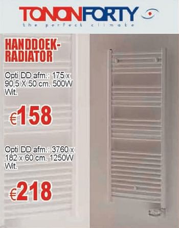 Promoties handdoek radiator - TononForty - Geldig van 18/03/2010 tot 31/03/2010 bij Cevo Market