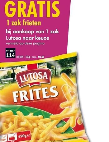 Promoties bij aankoop van 1 zak Lutosa naar keuze - Lutosa - Geldig van 23/03/2010 tot 03/04/2010 bij O'Cool