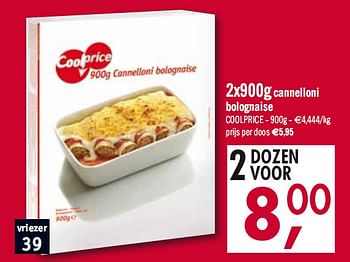 Promoties cannelloni bolognaise - Coolprice - Geldig van 23/03/2010 tot 03/04/2010 bij O'Cool