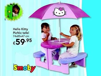 Promoties Hello Kitty PicNic tafel - Smoby - Geldig van 26/03/2010 tot 11/04/2010 bij Happyland