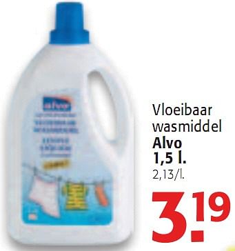 Promoties Vloeibaar wasmiddel - Huismerk - Alvo - Geldig van 31/03/2010 tot 13/04/2010 bij Alvo