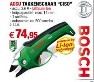 Promotions Accu takkenschaar - Bosch - Valide de 07/04/2010 à 30/06/2010 chez Hubo