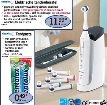 Missie Mobiliseren Verblinding Dentalux Elektrische tandenborstel - Promotie bij Lidl