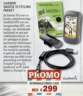 Promoties DAKOTA 10 CYCLING PAKKET - Garmin - Geldig van 12/04/2010 tot 30/04/2010 bij A.S.Adventure