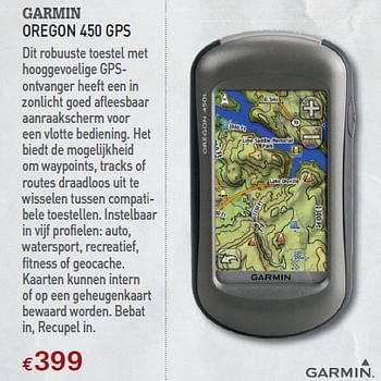 Promoties OREGON 450 GPS - Garmin - Geldig van 12/04/2010 tot 30/04/2010 bij A.S.Adventure
