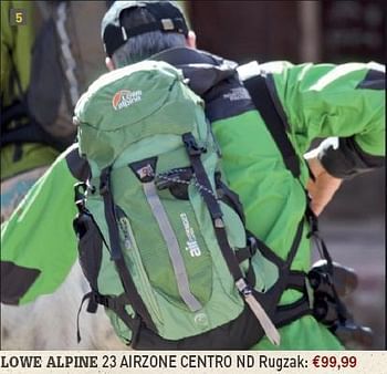 Promoties 23 AIRZONE CENTRO ND Rugzak - Lowe Alpine - Geldig van 12/04/2010 tot 30/04/2010 bij A.S.Adventure