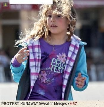 Promoties RUNAWAY Sweater Meisjes - PROTEST - Geldig van 12/04/2010 tot 30/04/2010 bij A.S.Adventure