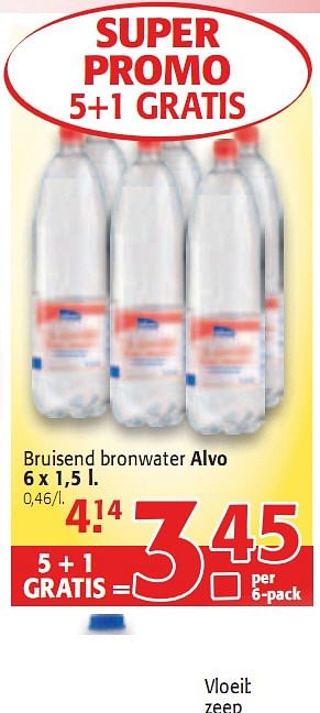 Promoties Bruisend bronwater - Huismerk - Alvo - Geldig van 14/04/2010 tot 27/04/2010 bij Alvo