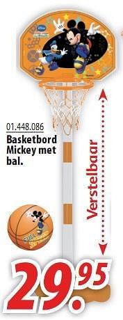 Promoties Basketbord mickey met bal - Rusher - Geldig van 26/04/2010 tot 29/05/2010 bij Maxi Toys