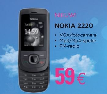 Promoties Nokia 2220 - Nokia - Geldig van 28/04/2010 tot 15/05/2010 bij ALLO Telecom