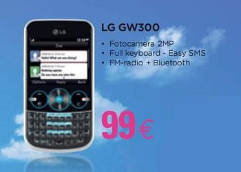 Promoties Lg gw300 - LG - Geldig van 28/04/2010 tot 15/05/2010 bij ALLO Telecom