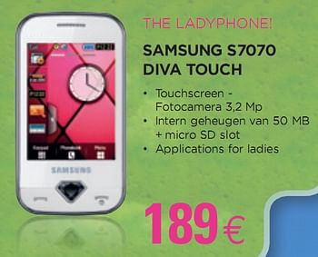 Promoties Diva touch  - Samsung - Geldig van 28/04/2010 tot 15/05/2010 bij ALLO Telecom