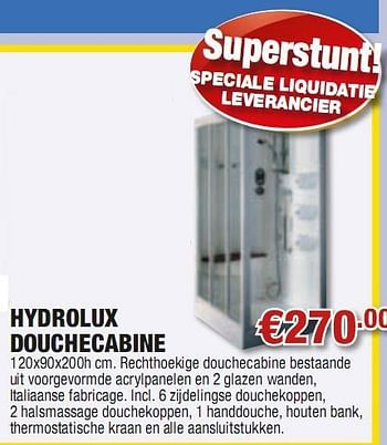 Promoties Hydrolux douchecabine - Huismerk - Cevo - Geldig van 29/04/2010 tot 12/05/2010 bij Cevo Market