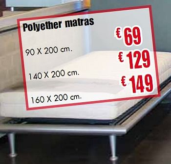 Promoties Polyether matras - Huismerk - Budgetmeubelen - Geldig van 01/05/2010 tot 31/05/2010 bij Budget Meubelen