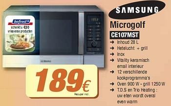 Promotions Microgolf - Samsung - Valide de 03/05/2010 à 31/05/2010 chez Expert