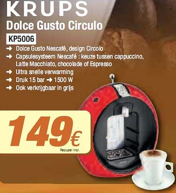 Promoties Dolce gusto circulo - Krups - Geldig van 03/05/2010 tot 31/05/2010 bij Expert