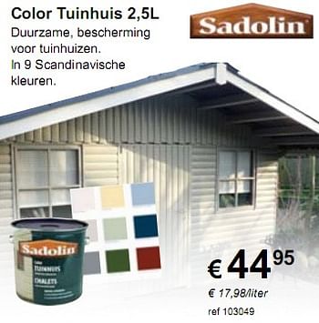 Promoties Color tuinhuis - Sadolin - Geldig van 03/05/2010 tot 31/05/2010 bij Freetime