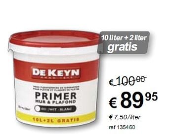 Promotions Primer wit 10 liter + 2 liter - De keyn - Valide de 03/05/2010 à 31/05/2010 chez Freetime
