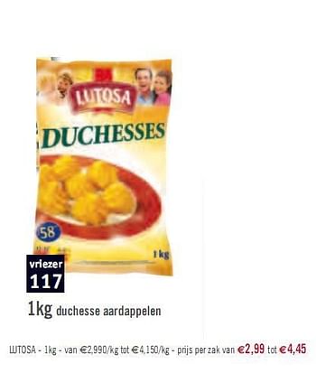 Promoties 1kg duchesse aardappelen - Lutosa - Geldig van 04/05/2010 tot 15/05/2010 bij O'Cool