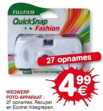 Promoties Wegwerp foto-apparaat - Fujifilm - Geldig van 05/05/2010 tot 11/05/2010 bij Trafic