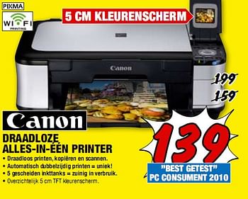 Promoties Draadloze alles-in-één printer - Canon - Geldig van 05/05/2010 tot 15/05/2010 bij Maxwell