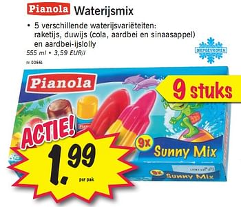 Promoties Waterijsmix - Pianola - Geldig van 10/05/2010 tot 15/05/2010 bij Lidl
