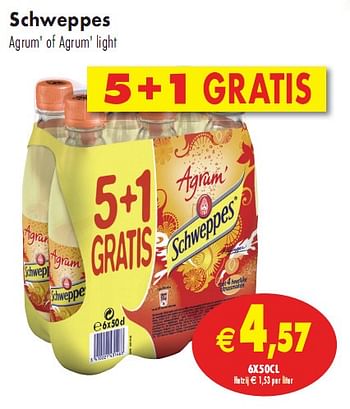 Promoties Agrum of agrum light - Schweppes - Geldig van 11/05/2010 tot 16/05/2010 bij Intermarche
