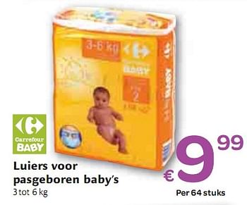 Promotions Luiers voor pasgeboren babys - Produit maison - Carrefour  - Valide de 12/05/2010 à 18/05/2010 chez Carrefour