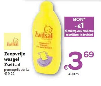 Promoties Zeepvrije wasgel  - Zwitsal - Geldig van 12/05/2010 tot 18/05/2010 bij Carrefour