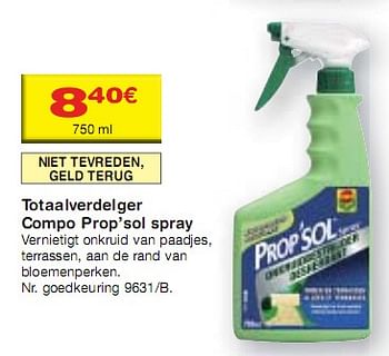 Promoties Totaalverdelger prop’sol spray - Compo - Geldig van 12/05/2010 tot 31/05/2010 bij BricoPlanit