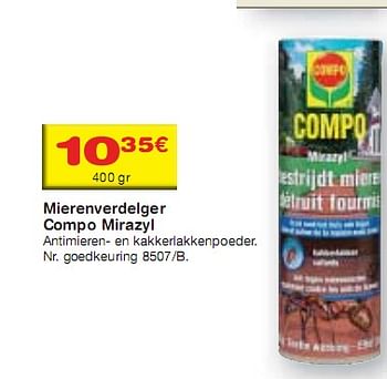 Promoties Mierenverdelger mirazyl - Compo - Geldig van 12/05/2010 tot 31/05/2010 bij BricoPlanit