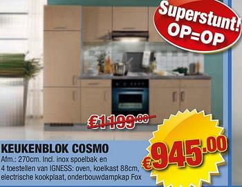 Promoties Keukenblok cosmo - Huismerk - Cevo - Geldig van 13/05/2010 tot 26/05/2010 bij Cevo Market