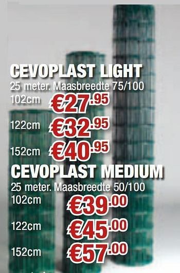 Promotions Cevoplast light - Produit maison - Cevo - Valide de 13/05/2010 à 26/05/2010 chez Cevo Market