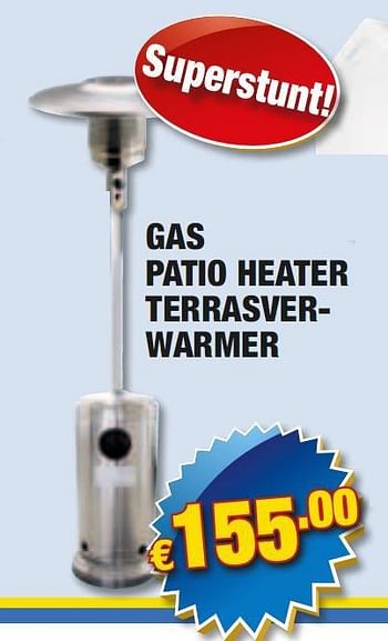 Promoties Gas patio heater terrasverwarmer - Huismerk - Cevo - Geldig van 13/05/2010 tot 26/05/2010 bij Cevo Market