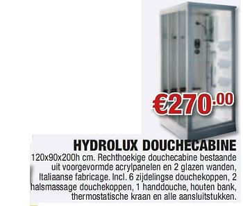 Promoties Hydrolux douchecabine - Huismerk - Cevo - Geldig van 13/05/2010 tot 26/05/2010 bij Cevo Market