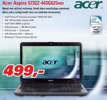 Promoties Naast een stijlvol ontwerp, biedt deze veelzijdige notebook - Acer - Geldig van 15/05/2010 tot 31/05/2010 bij Alternate