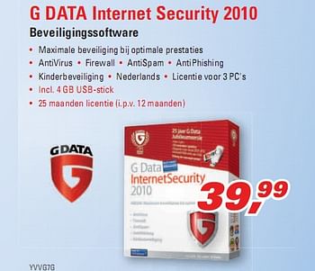 Promoties Internet security  - G Data - Geldig van 15/05/2010 tot 31/05/2010 bij Alternate