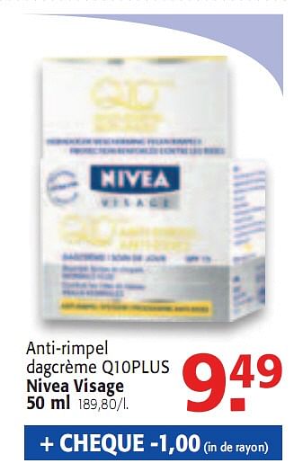 Promoties Anti-rimpel dagcrème q10plus - Nivea - Geldig van 26/05/2010 tot 08/06/2010 bij Alvo