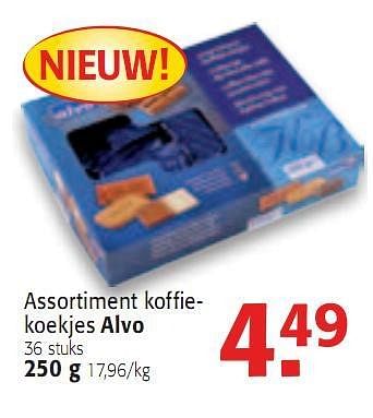 Promoties Assortiment koffie-koekjes - Huismerk - Alvo - Geldig van 26/05/2010 tot 08/06/2010 bij Alvo