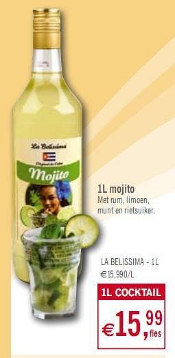 Promoties 1l mojito met rum, limoen, munt en rietsuiker - Huismerk - O'Cool  - Geldig van 26/05/2010 tot 19/06/2010 bij O'Cool