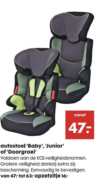 Specifiek Specialist Overleg Huismerk - Hema Autostoel baby,junior of doorgroei - Promotie bij Hema