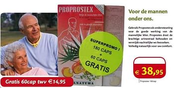 Promoties Voor de mannen onder ons propostex 180cap - Huismerk - Holland & Barrett - Geldig van 01/06/2010 tot 30/06/2010 bij Holland & Barret