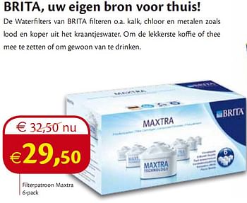 Promoties Filterpatroon maxtra 6-pack - Brita - Geldig van 01/06/2010 tot 30/06/2010 bij Holland & Barret
