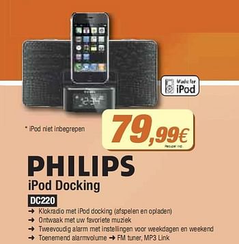 Promoties Ipod docking  - Philips - Geldig van 01/06/2010 tot 30/06/2010 bij Expert